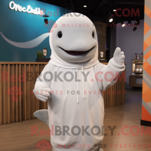 Grå Beluga Whale maskot...