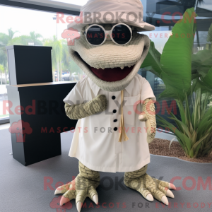 Beige Crocodile mascot...