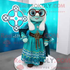 Cyan Celtic Cross máscara...