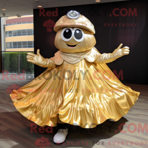 Gold Oyster maskot kostume...