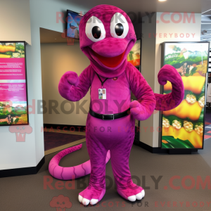 Magenta slangemaskotkostyme...