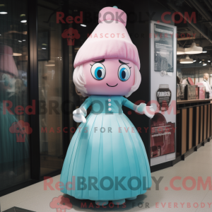 Cyan Pink maskot kostume...
