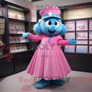 Cyan Pink maskot kostume...