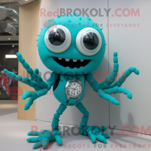 Turkis Spider maskot drakt...