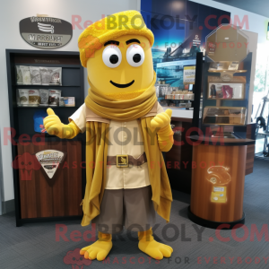Gold Aglet maskot kostyme...