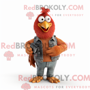 Rust Kylling maskot drakt...