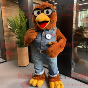 Rust Kylling maskot drakt...