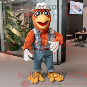 Rust Kylling maskot kostume...