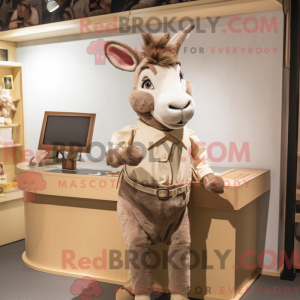 Mascotte d âne beige...