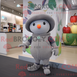 Grå æble maskot kostume...