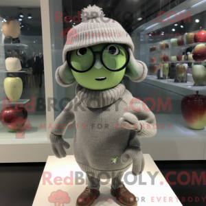 Grå æble maskot kostume...