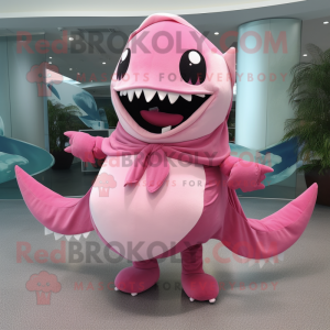 Pink Shark mascotte kostuum...