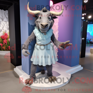 Grå Minotaur maskot kostume...
