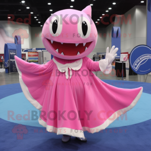 Rosa Shark maskot kostym...