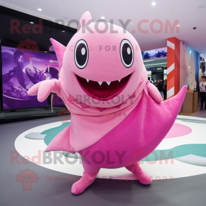 Pink Shark mascotte kostuum...