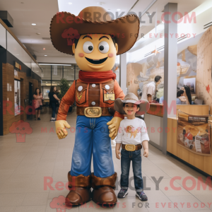 Brun Cowboy maskot drakt...
