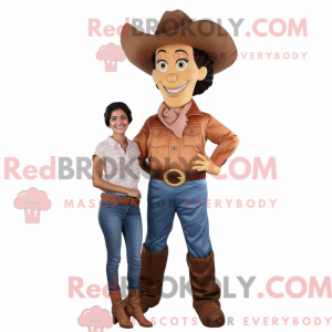 Brown Cowboy mascot costume...