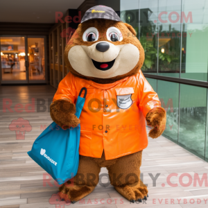 Rust Beaver maskot kostume...