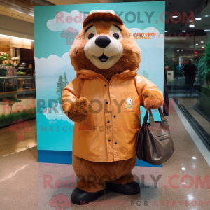 Rust Beaver mascot costume...