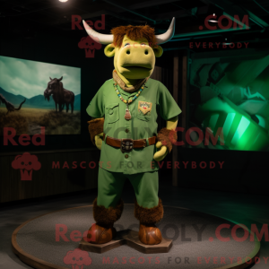 Green Bull maskotdraktfigur...