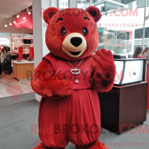 Máscara de urso vermelho...