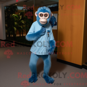 Blå Capuchin Monkey maskot...