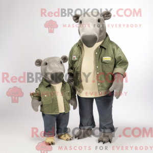 Olive Tapir mascottekostuum...