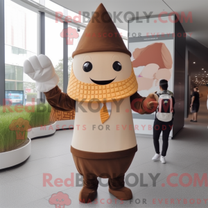 Brown Ice Cream Cone maskot...