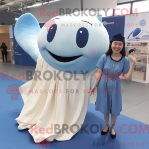 Beige Blue Whale mascot...
