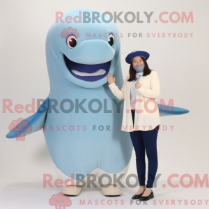 Beige Blue Whale mascot...