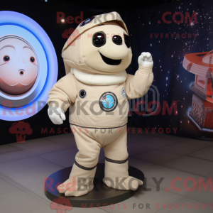 Beige astronaut maskot...