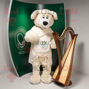 Creme keltisk harpe maskot...