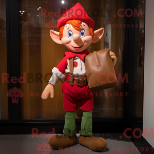 Red Elf maskot kostume...