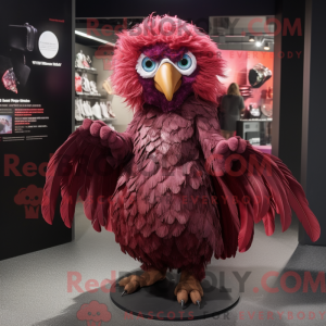 Maroon Harpy maskot kostume...