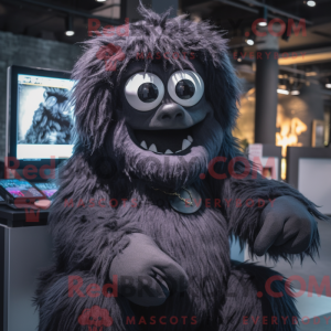 Sort Yeti maskot kostume...
