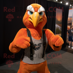 Orange Bald Eagle mascotte...