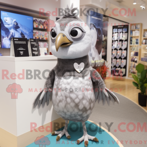 Silver Quail mascot costume...