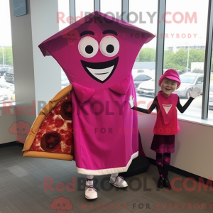 Magenta Pizza Slice maskot...