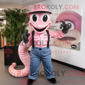 Pink Snake maskot kostume...