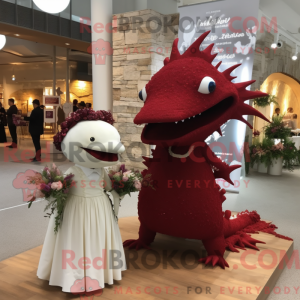 Maroon Axolotls mascot...