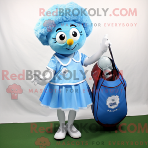 Sky Blue Golf Ball maskot...