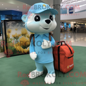 Sky Blue Otter maskot...