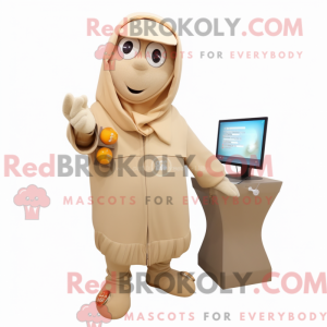 Beige Abrikos maskot...