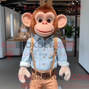 Peach Monkey maskot kostume...