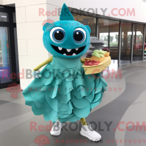 Teal Nachos Maskottchen...