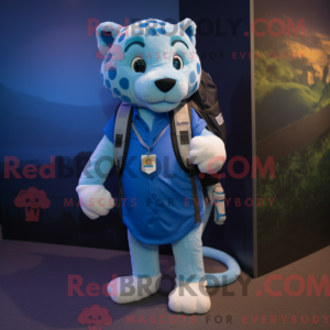 Blue Jaguar mascot costume...