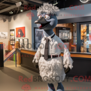 Sølv Emu maskot kostume...