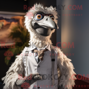 Silver Emu mascot costume...