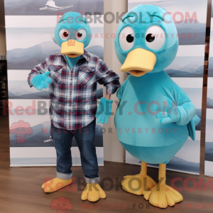 Maskotdraktfigura Teal Gull...