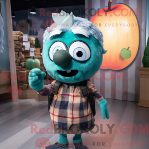 Teal Apple Maskottchen...